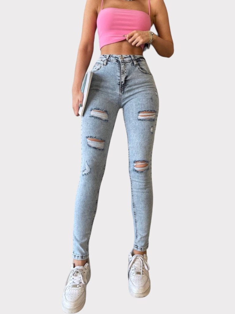 Skinny jeans ελαστικό με σκισιματα