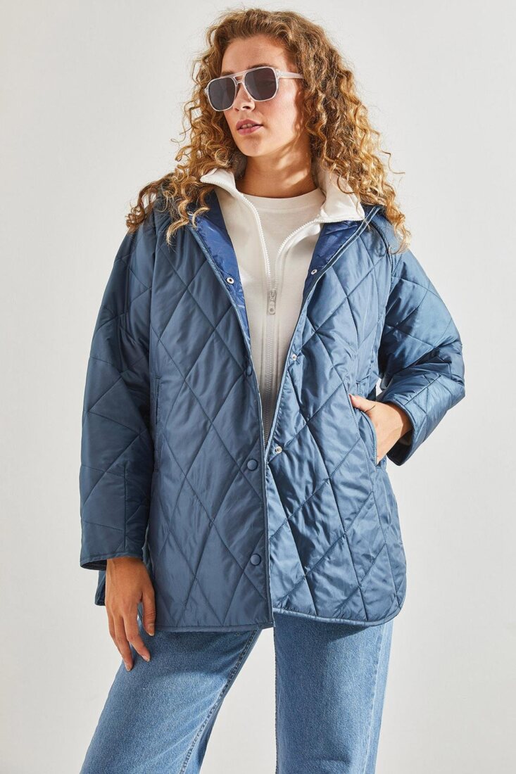 Γυναικείο Καπιτονέ Μπουφάν Oversize με Κουκούλα Γυναικείο Καπιτονέ Μπουφάν Oversize με Κουκούλα