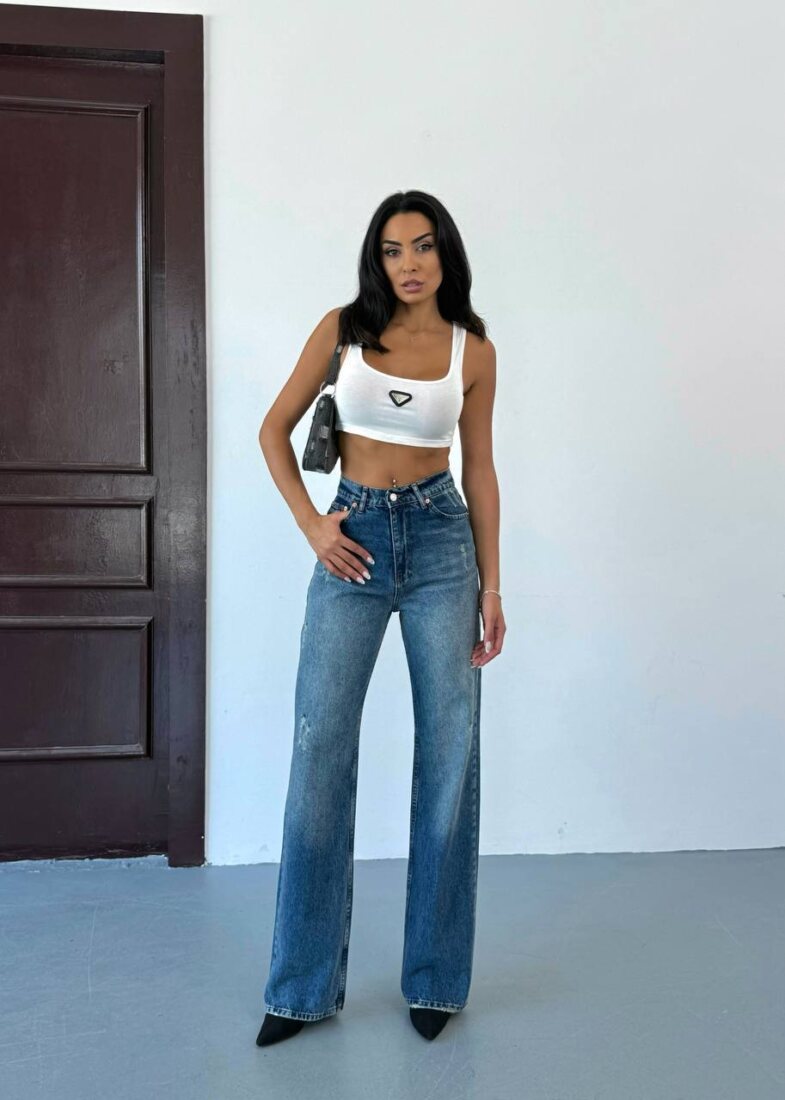 Ψηλόμεσο Wide Leg Τζιν Παντελόνι 2579 3 Ψηλόμεσο Wide Leg Τζιν Παντελόνι 2579 Σε εκπληκτικές τιμές Μόνο στο FMBoutique 3