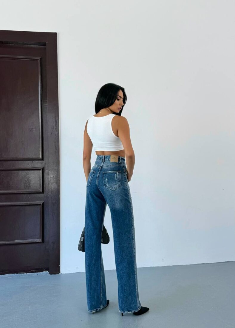 Ψηλόμεσο Wide Leg Τζιν Παντελόνι 2579 2 Ψηλόμεσο Wide Leg Τζιν Παντελόνι 2579 Σε εκπληκτικές τιμές Μόνο στο FMBoutique 2