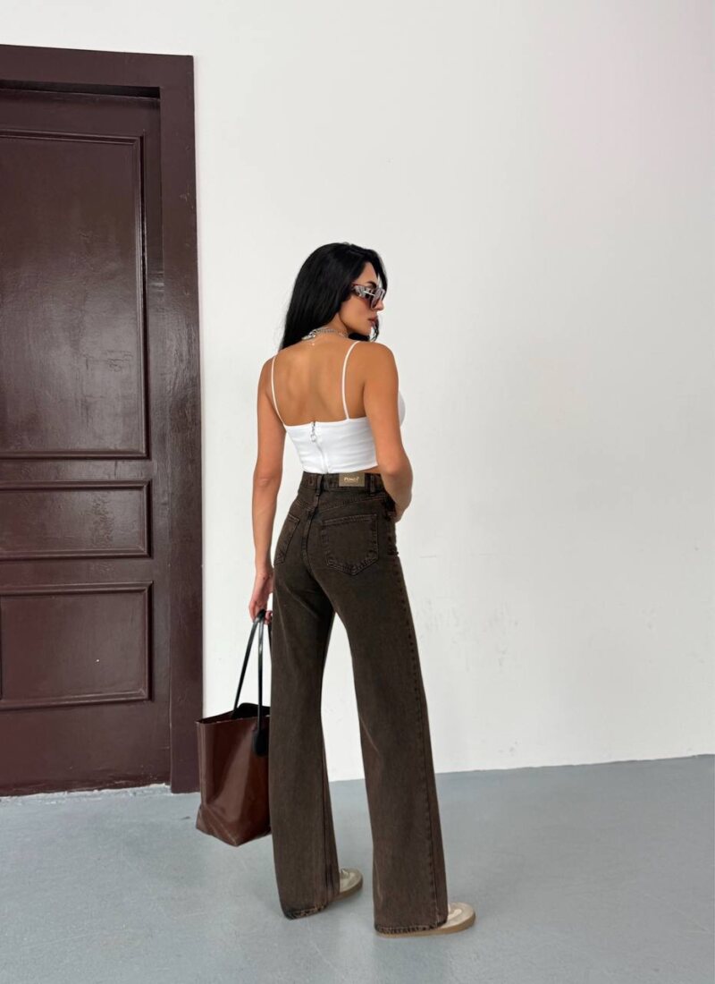 Γυναικείο Ψηλόμεσο Τζιν Παντελόνι Wide-Leg Καφέ | Split Hem 2609 2 Γυναικείο Ψηλόμεσο Τζιν Παντελόνι Wide-Leg Καφέ | Split Hem 2609 Σε εκπληκτικές τιμές Μόνο στο FMBoutique 2